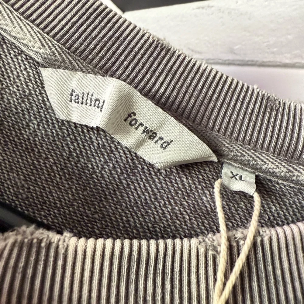 Free People Falling Forward NWOT Crewneck Sweatshirt XL Gray Oversized Pullover - Picture 6 of 14